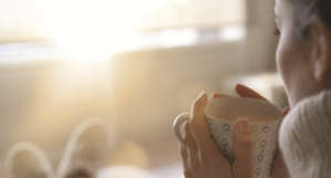 Girl drinking coffee